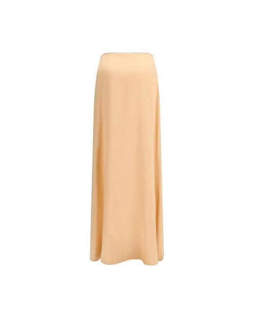 Kristina Ti Natural Orange Silk Long Skirt