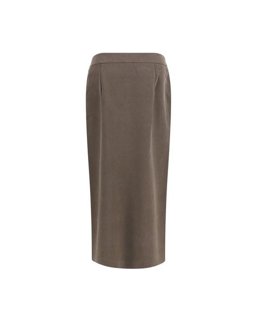 Giorgio Armani Brown Silk Long Skirt