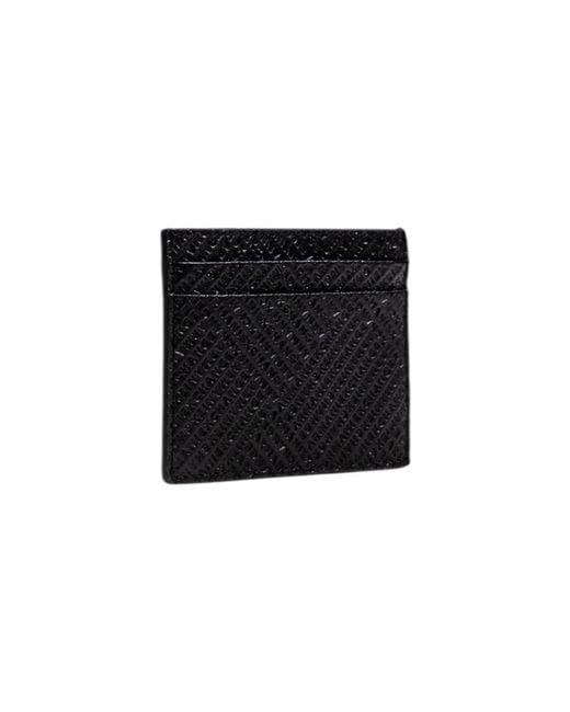 ARMANI EXCHANGE Black Leather Cardholder for men