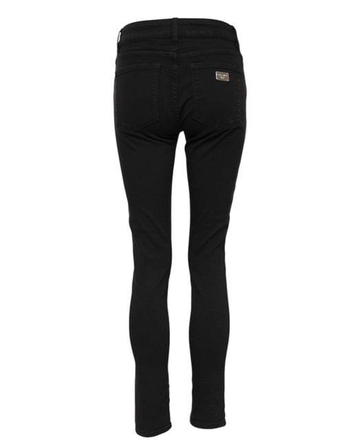 Dolce & Gabbana Black Cotton Logo Skinny Mid Waist Denim Jeans for men