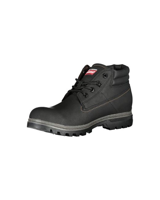 Carrera Black Sleek Laced Boots With Contrast Details for men