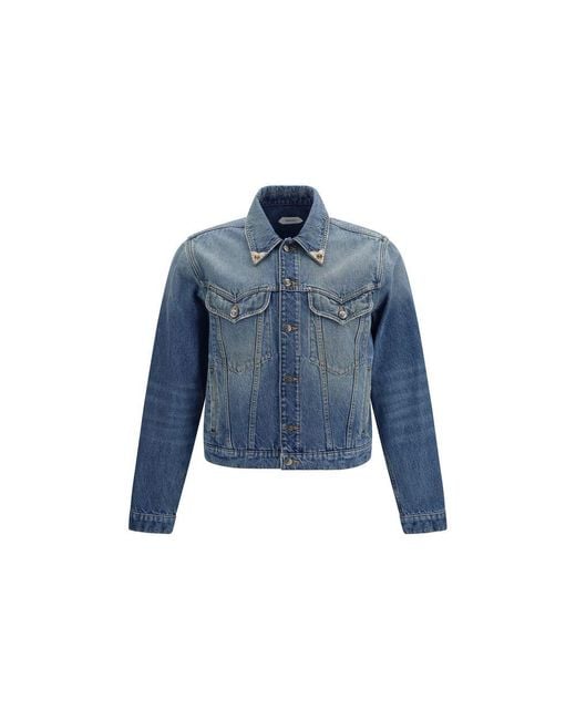Versace Blue Cotton Denim Jacket for men