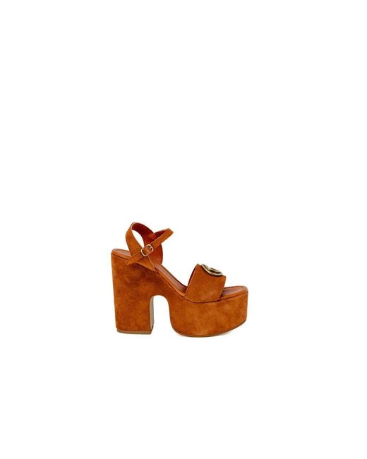 Guess Brown Platform Sandal Fl5Suea62Xro Style