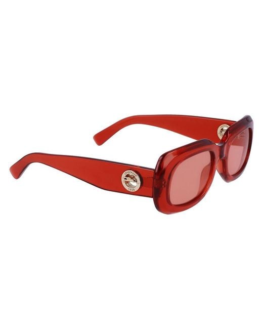 Longchamp Red Orange Injected Sunglasses