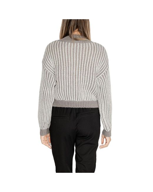 Jacqueline De Yong Gray Polyester Sweater