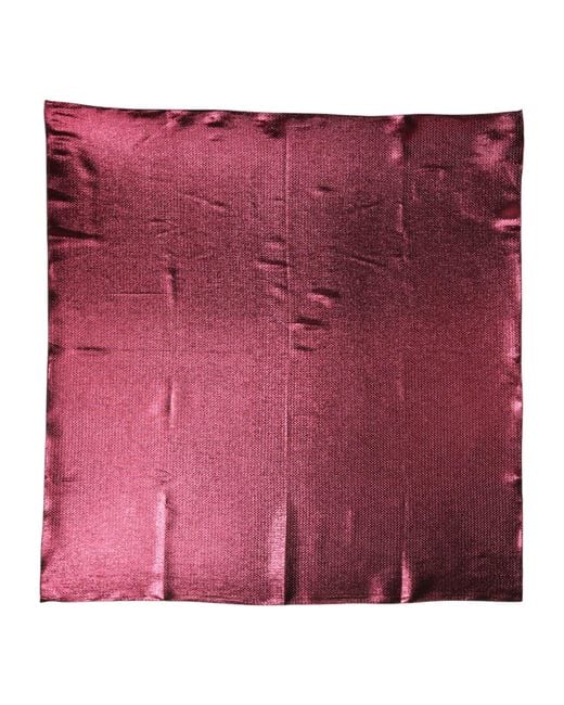 Dolce & Gabbana Purple Metallic Silk Square Foulard Scarf for men