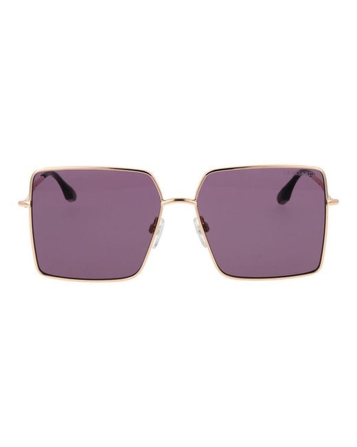 Trussardi Purple Gold Stainless Steel Sunglasses