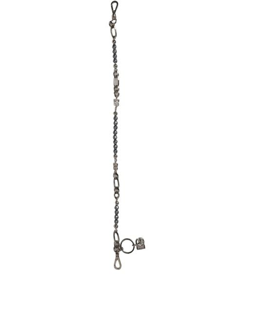 Dolce & Gabbana White Silver Tone Chain Signature Dg Logo Pendant Necklace