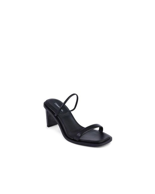 Calvin Klein White Mules Heels Minimalist Design