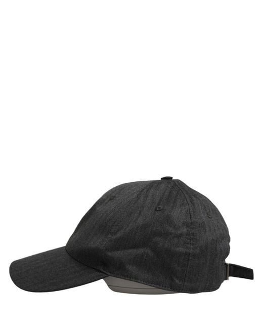 Dolce & Gabbana Black Men Dark Gray Herringbone Baseball Cap Hat for men