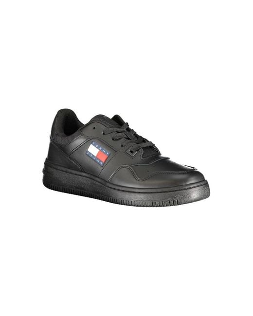 Tommy Hilfiger Black Leather Men's Sneaker