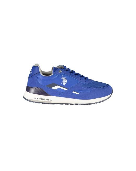 U.S. POLO ASSN. Blue Dapper Laced Sneakers With Contrast Details for men