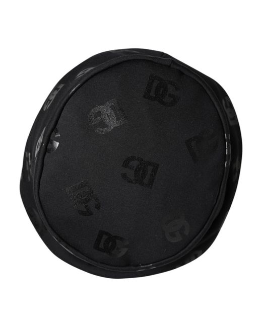 Dolce & Gabbana Black Dg Monogram Polyester Jacquard Bucket Hat