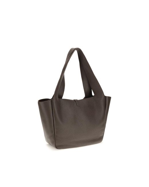 Saint Laurent Brown Calf Leather Bos Taurus Shoulder Bag