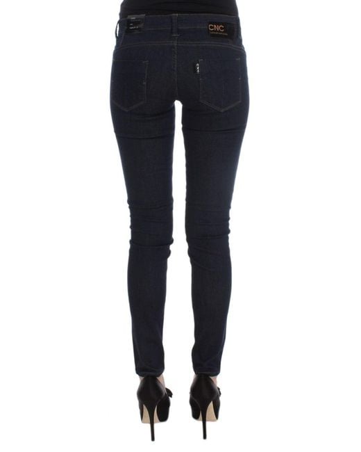 CoSTUME NATIONAL Cotton Blend Slim Fit Jeans Blue Sig32580
