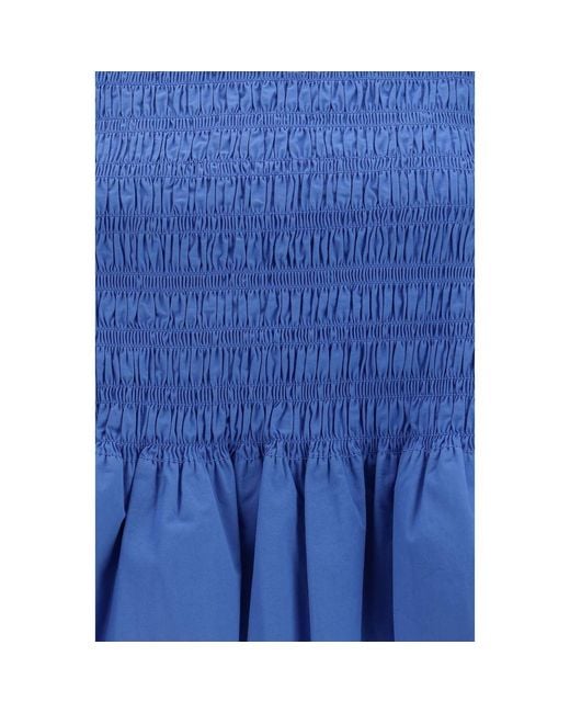 Ganni Blue Cotton Blouse