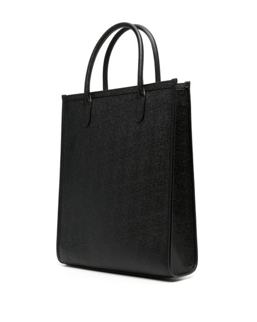 Thom Browne Black 4-bar Leather Tote Bag
