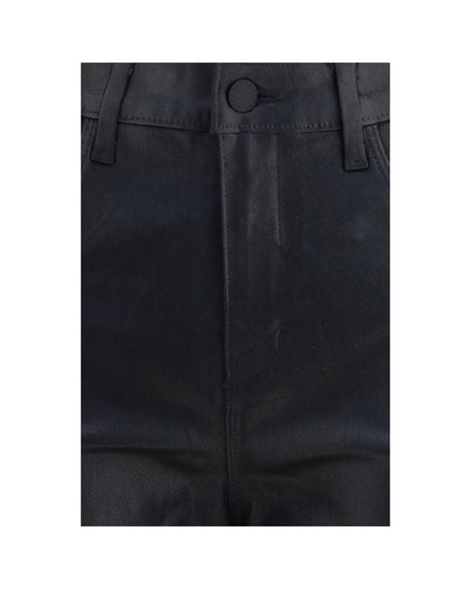 L'Agence Blue Black Leather Pants