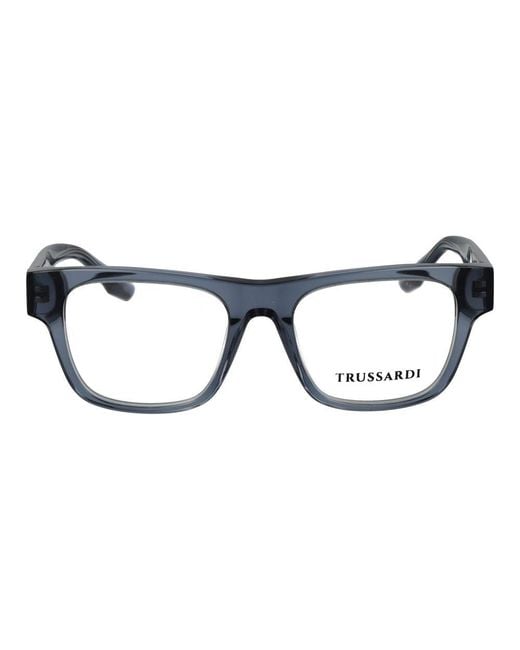 Trussardi Blue Gray Acetate Glasses (frames) for men