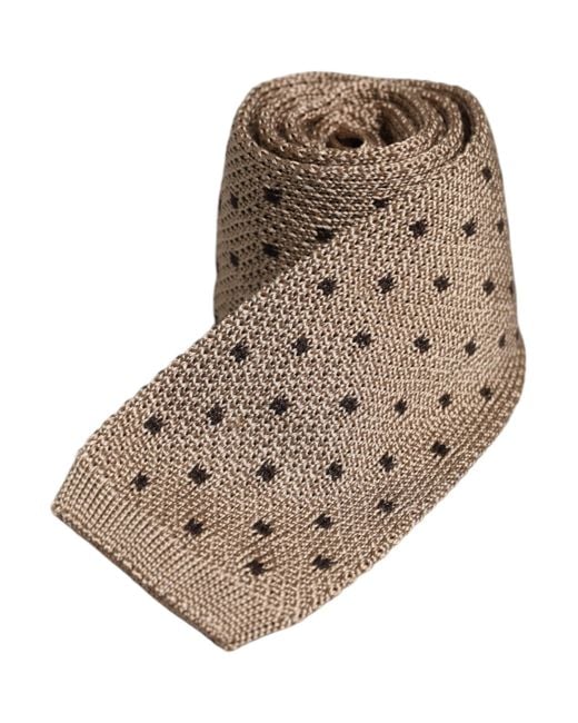 Dolce & Gabbana Brown Polka Dot Silk Adjustable Neckmen's Tie for men