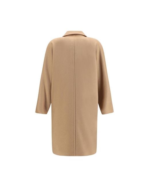 Max Mara Natural Beige Wool Oves Aries Coat