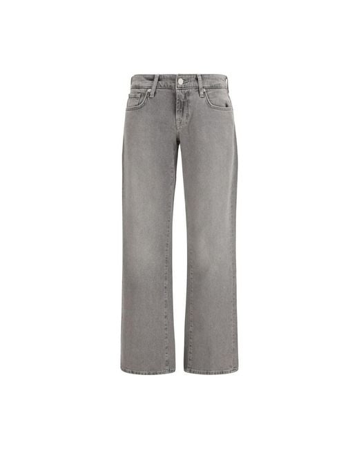7FOR Gray Cotton Straight
