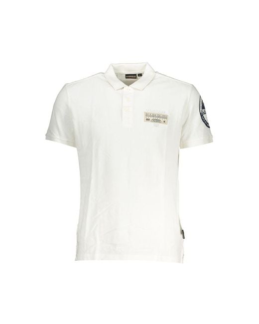 Napapijri White Cotton Polo Shirt for men