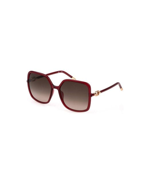 Furla Brown Red Polycarbonate Sunglasses