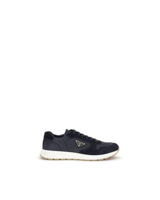 Prada Blue Recycled Polyamide Athletic Sneakers for men
