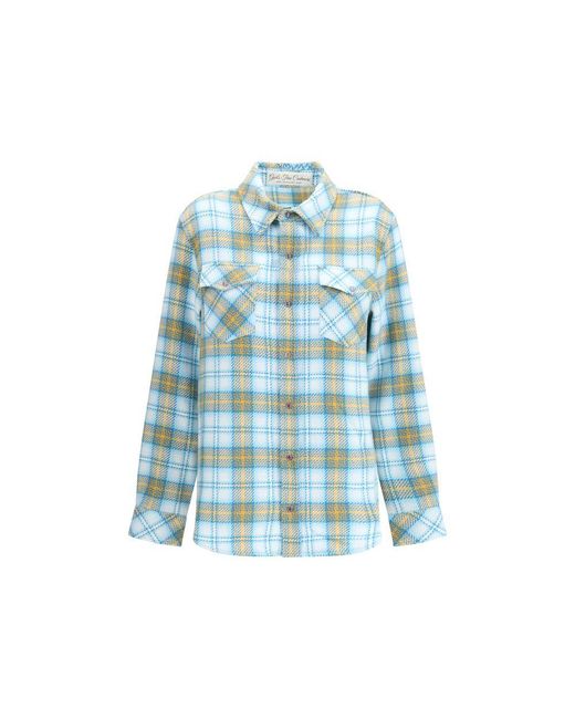 God's True Cashmere Blue Cashmere Pattern Shirt | Lyst