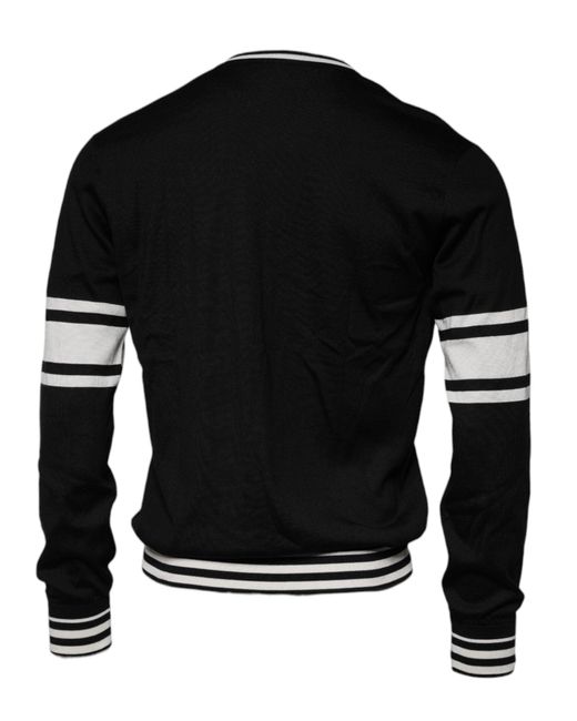 Dolce & Gabbana Black Guitar Pattern Knit Sweater for men