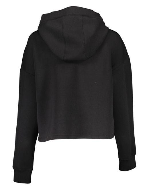 Guess Black Chic Hooded Sweatshirt With Logo Print