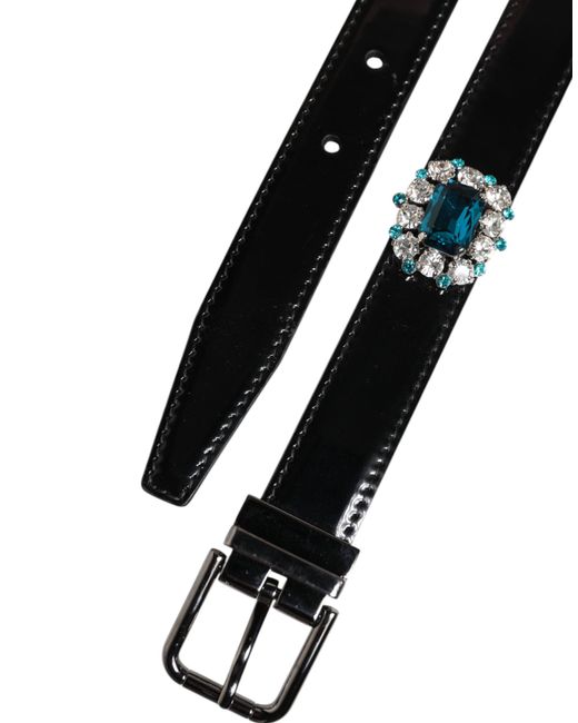 Dolce & Gabbana Black Leather Belt Buckle for men