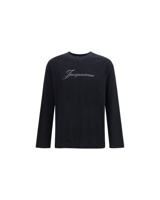 Jacquemus Blue Black Cotton Long Sleeve T for men