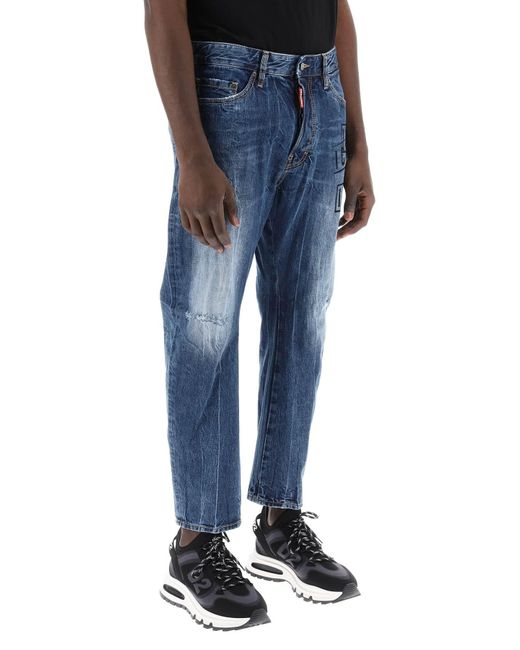 DSquared² Blue "dark Wash Icon Stamps Bro Jeans In for men