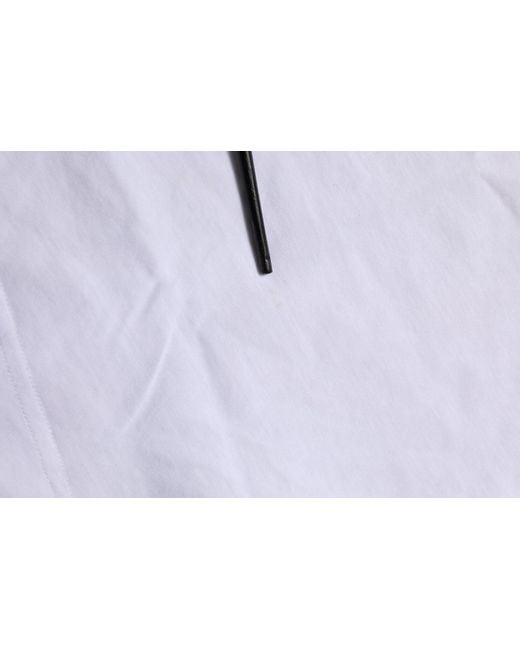 Dolce & Gabbana Black White Logo Patch Cotton Crew Neck T