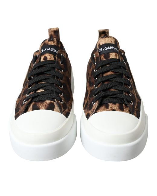 Leopard top canvas sneakers