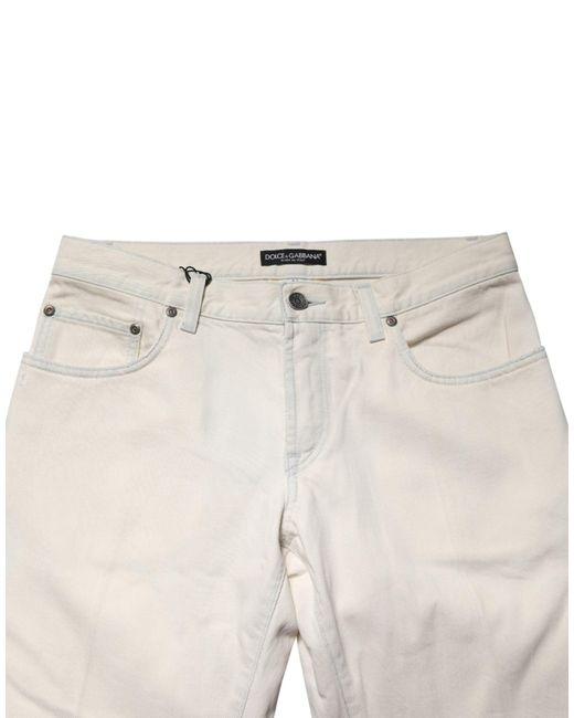 Dolce & Gabbana Gray Cotton Skinny Denim Trouser Jeans for men