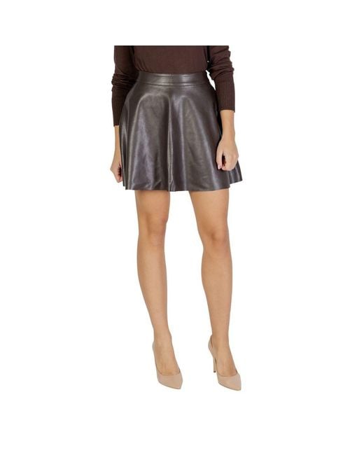 ONLY Black Brown Recycled Polyester Mini Skirt
