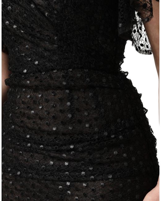 Dolce & Gabbana Black Sequinned Mermaid Evening Gown Dress