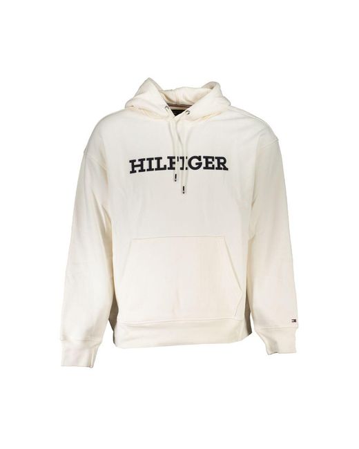Tommy Hilfiger White Elegant Hooded Sweatshirt for men