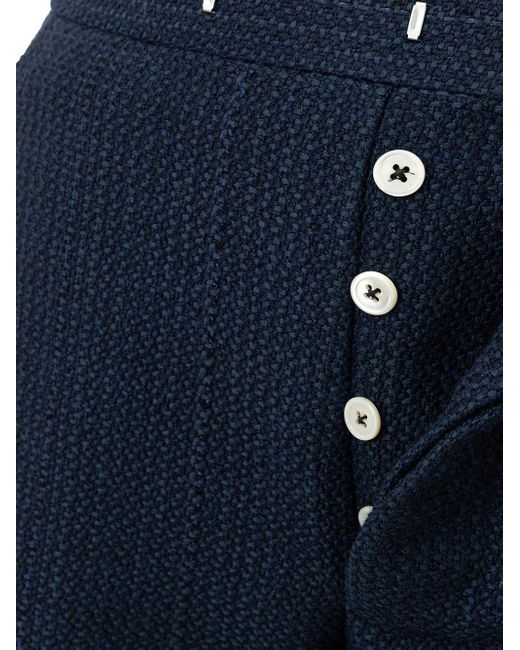 Thom Browne Blue Tweed Trousers for men
