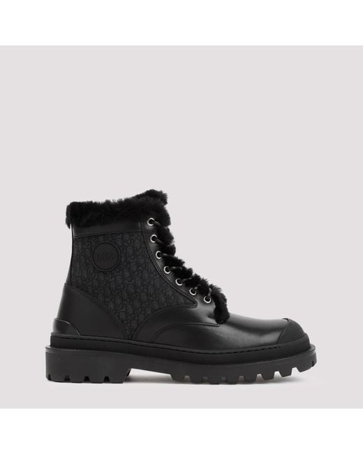 Dior Black Leather And Canvas Boot for men