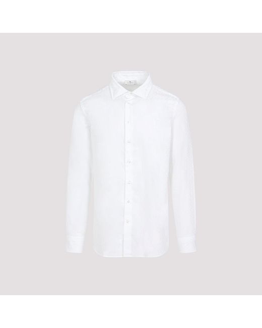 Etro White Roma Cotton Shirt for men