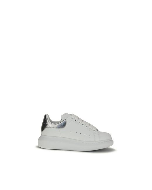 McQueen White Calf Leather Bos Taurus Platform Sneakers