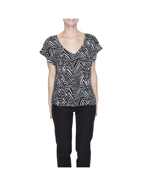 Jacqueline De Yong Black And White Viscose Tops & T