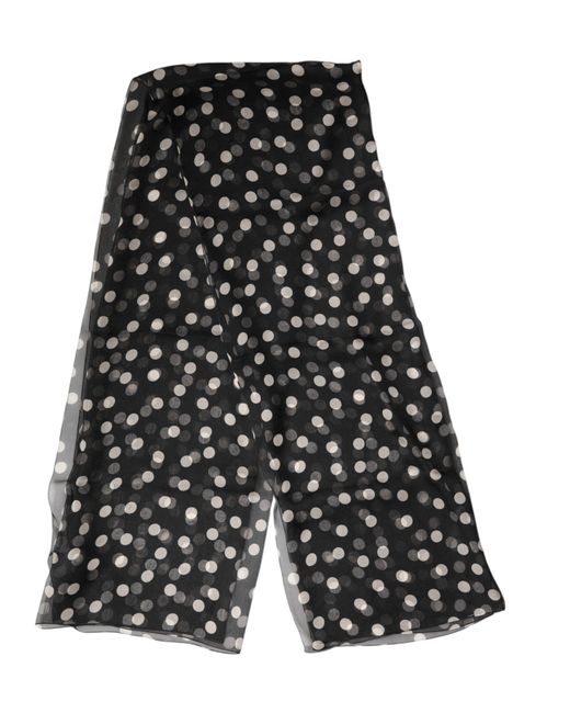 Dolce & Gabbana Black Polka Dot Silk Neck Wrap Shawl 205Cm X 137Cm Scarf for men