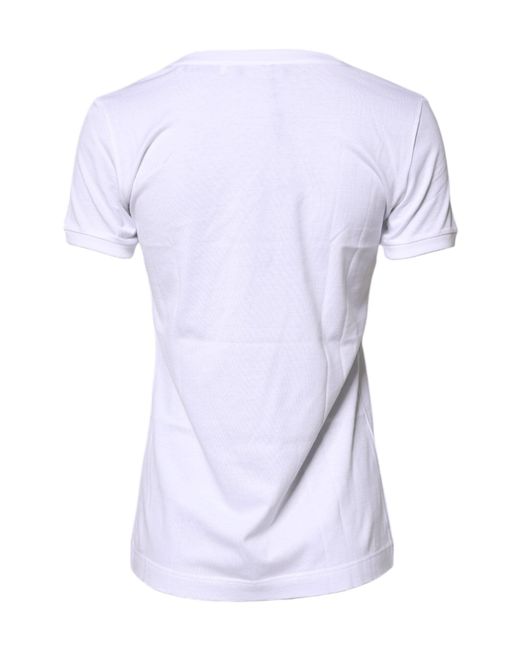 Dolce & Gabbana White #dgfamily Cotton Crew Neck T for men