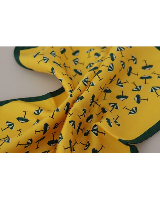 Dolce & Gabbana Metallic Elegant Silk Square Scarf Wrap for men