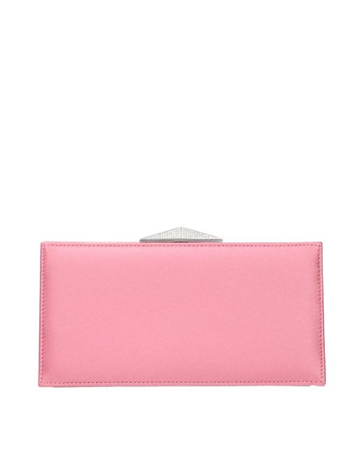 Jimmy Choo Pink Pochette Diamond Satin/Candy Rose